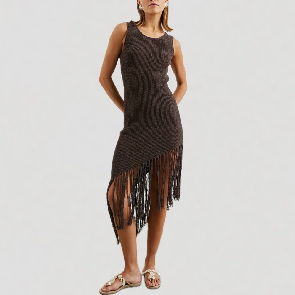 Rails Brown Fringe Dress